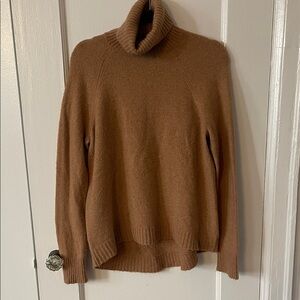 J. Crew Classic Brown Wool and Alpaca Blend Turtleneck Sweater